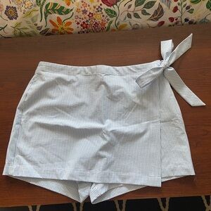 Southern Tide Blue Asymmetrical Skort-Style Shorts